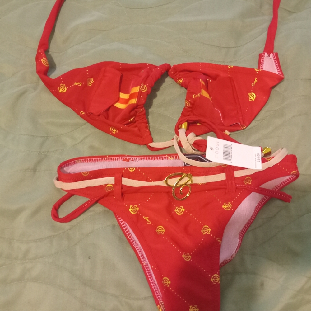 Womens red  coogi swimsuit sz med new